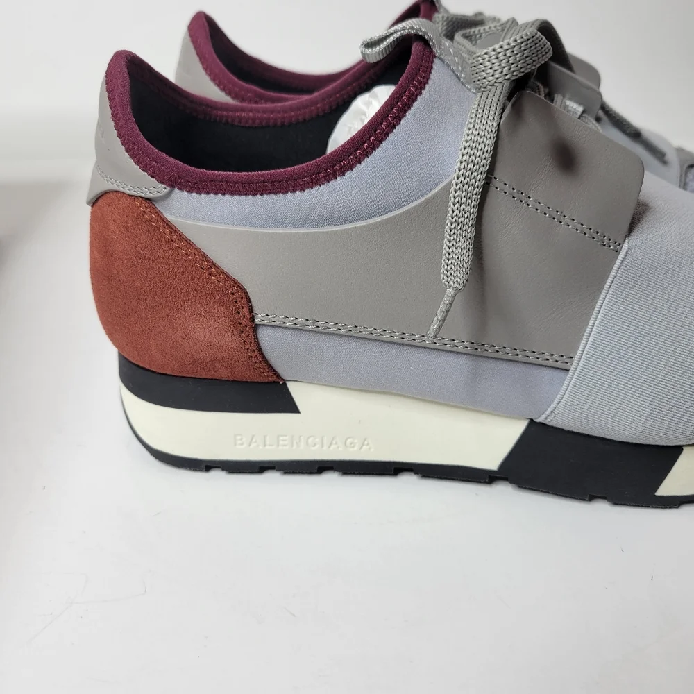 Balenciaga Grey/Burgundy Tess S Gomma Sneaker NIB size 8 / 38 - Picture 2 of 7